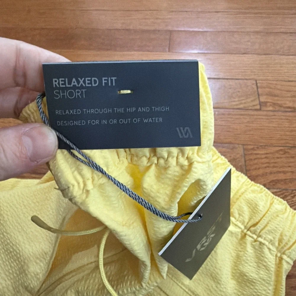 VRST Resort Shorts Mens Yellow Seersucker 6